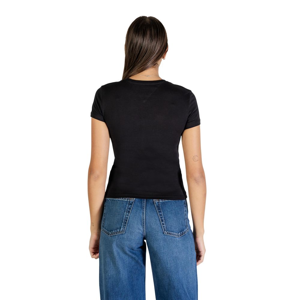 Tommy Hilfiger Jeans Black Recycled Cotton T-Shirt - Eljoys Fashion 