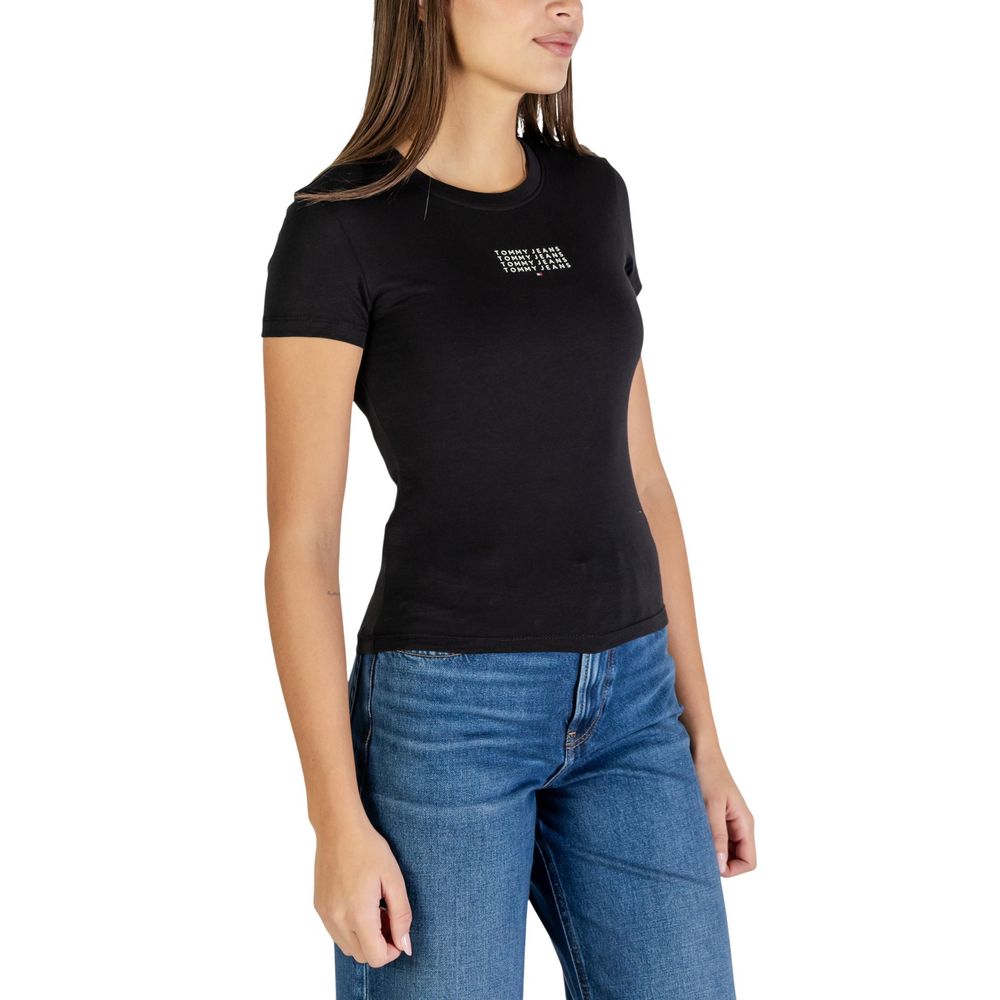 Tommy Hilfiger Jeans Black Recycled Cotton T-Shirt - Eljoys Fashion 