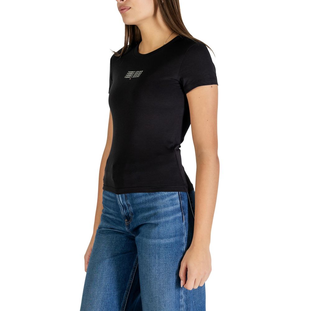 Tommy Hilfiger Jeans Black Recycled Cotton T-Shirt - Eljoys Fashion 