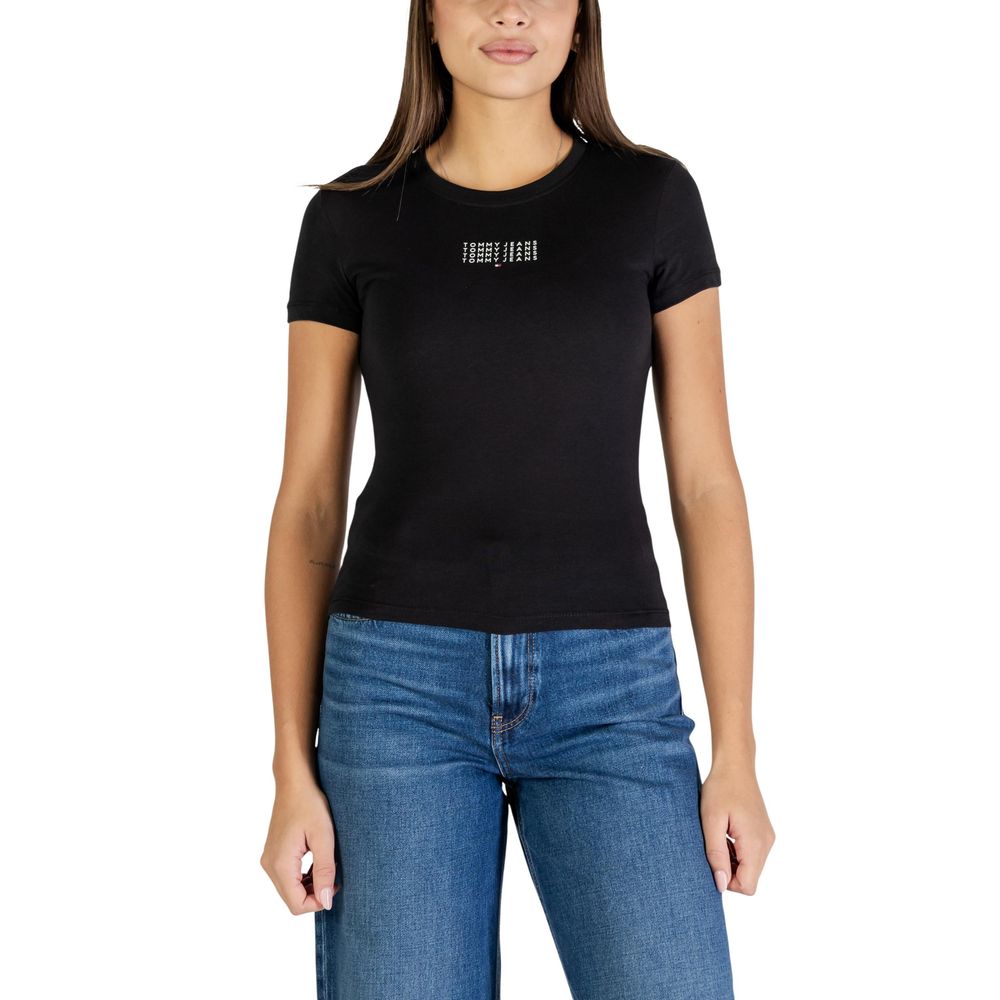 Tommy Hilfiger Jeans Black Recycled Cotton T-Shirt - Eljoys Fashion 