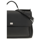 Dolce & Gabbana Black Calf Leather Bos Taurus Handbag