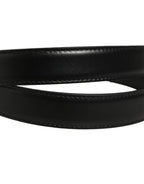 Dolce & Gabbana Black Classic Leather Gold Tone Buckle Belt