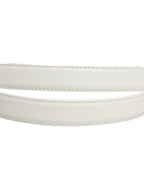 Dolce & Gabbana White Leather Silver Tone Metal Buckle Belt