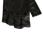 Dolce & Gabbana Black Embellished Wrist Length Fingerless Gloves