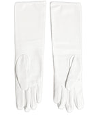 Dolce & Gabbana White Genuine Leather Embossed DG Logo Gloves