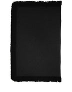 Dolce & Gabbana Black Wool Knitted Fringed Warmer Shawl Scarf