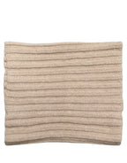 Dolce & Gabbana Light Beige Ribbed Knit Neck Warmer Scarf