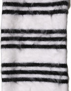 Dolce & Gabbana White Black Striped Skinny Neck Warmer Scarf