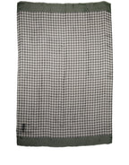 Dolce & Gabbana Green White Napoli Silk Gingham Shawl Scarf