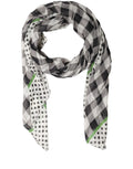 Dolce & Gabbana Black White Napoli Modal Check Shawl Scarf
