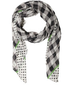Dolce & Gabbana Black White Napoli Modal Check Shawl Scarf