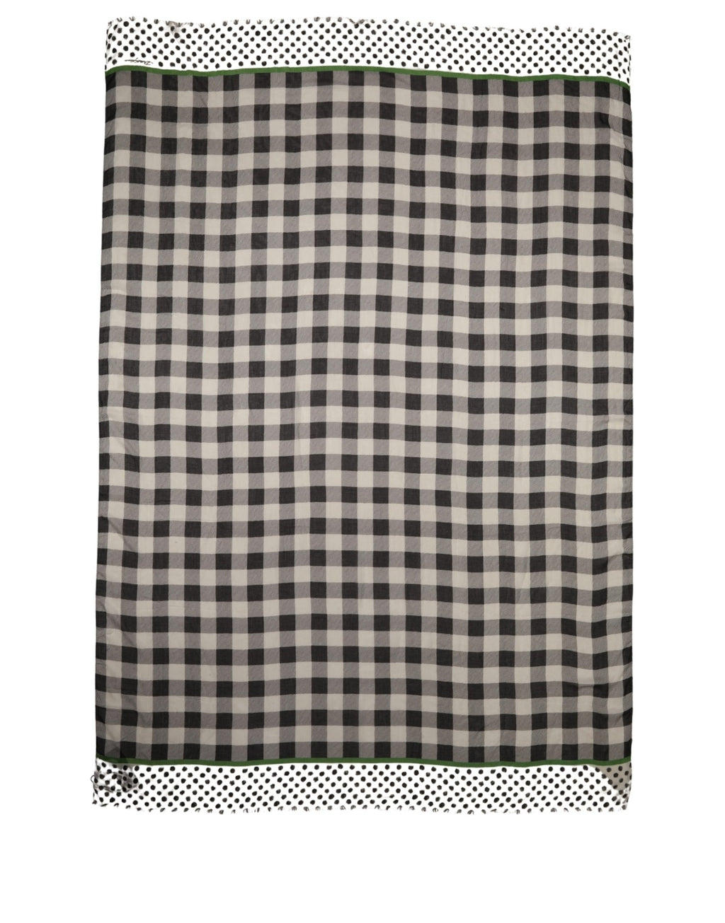 Dolce & Gabbana Black White Napoli Modal Check Shawl Scarf