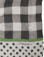 Dolce & Gabbana Black White Napoli Modal Check Shawl Scarf