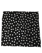 Dolce & Gabbana Black White Polka Dot Square Foulard Scarf