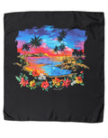 Dolce & Gabbana Black Tropical Sunset Square Foulard Scarf