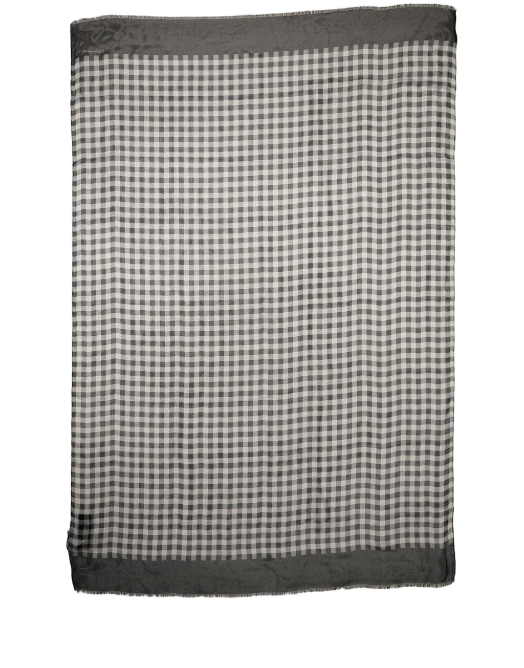 Dolce & Gabbana Black White Napoli Silk Gingham Shawl Scarf