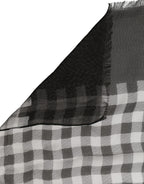 Dolce & Gabbana Black White Napoli Silk Gingham Shawl Scarf