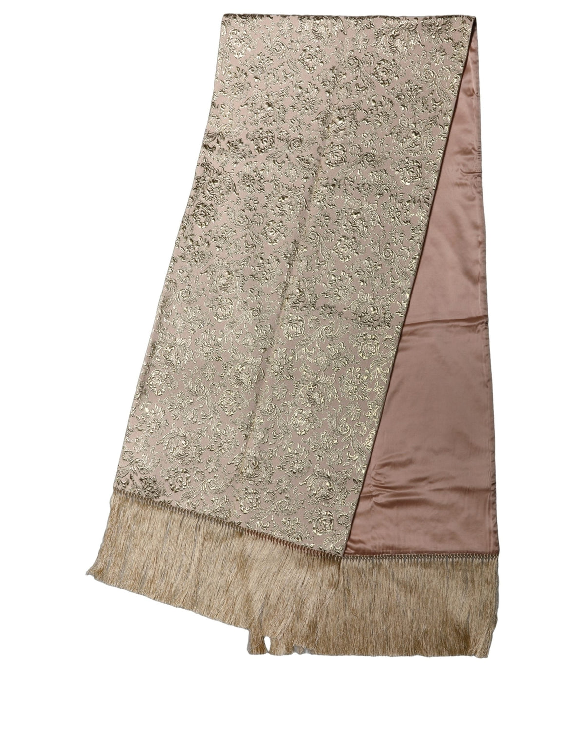 Dolce & Gabbana Pink Silk Fringes Neck Wrap Foulard Scarf