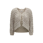 Brunello Cucinelli Beige Silk Cardigan