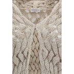 Brunello Cucinelli Beige Silk Cardigan