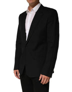Dolce & Gabbana Black Pinstripe Men Single Breasted Jacket