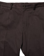 Dolce & Gabbana Brown Cotton Skinny Leg Dress Trouser Pants