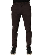 Dolce & Gabbana Brown Cotton Skinny Leg Dress Trouser Pants