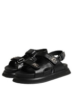Dolce & Gabbana Black DG Logo Sandals Flats Slippers Shoes