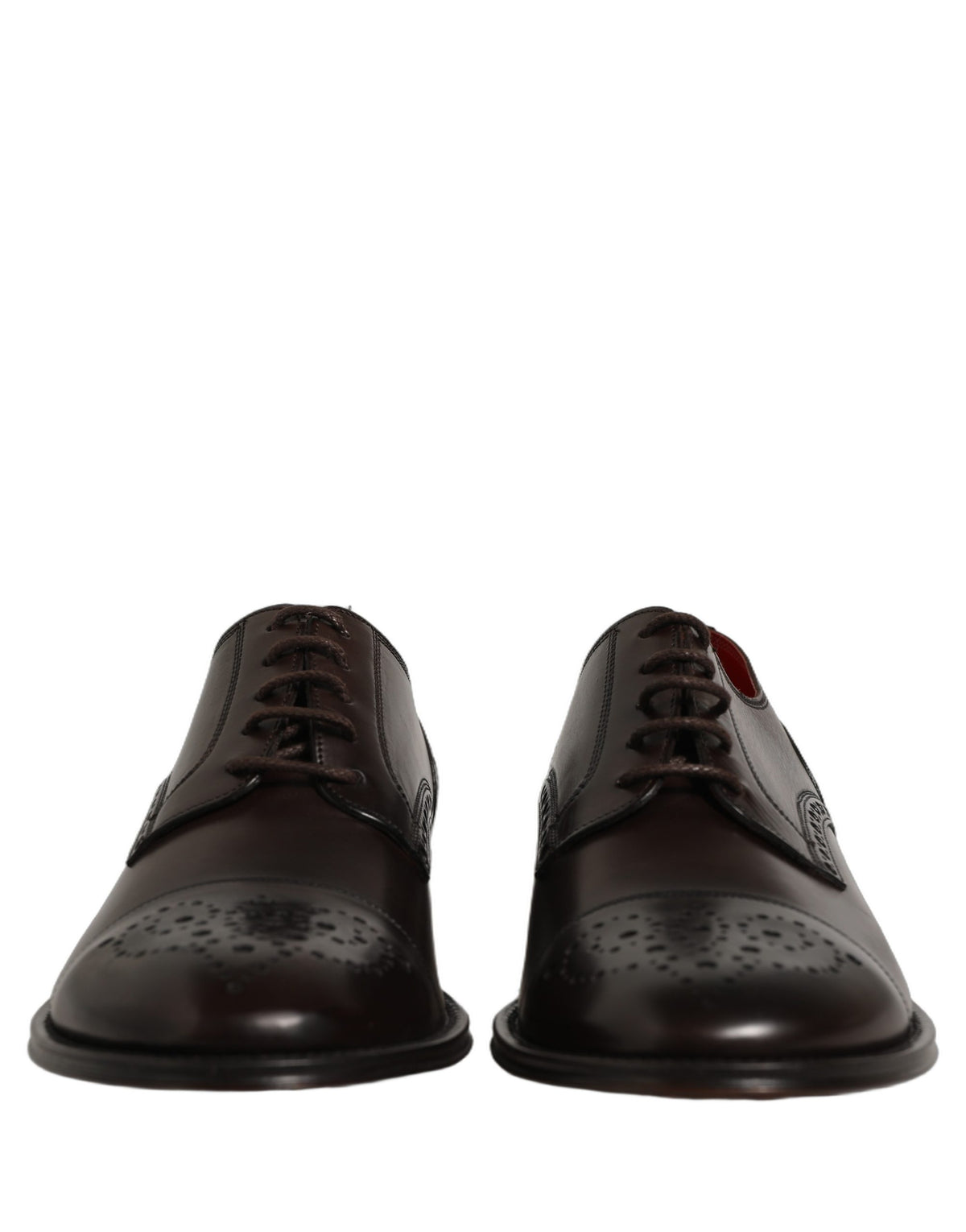 Dolce & Gabbana Maroon Calfskin Leather Derby Men Dress Shoes - Eljoys Fashion 