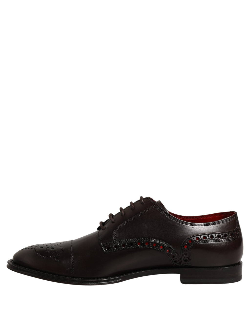 Dolce & Gabbana Maroon Calfskin Leather Derby Men Dress Shoes - Eljoys Fashion 
