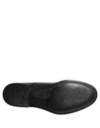 Dolce & Gabbana Black Calfskin Leather Derby Men Dress Shoes