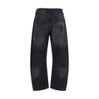 R13 Black Cotton Boyfriend Jeans