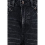 R13 Black Cotton Boyfriend Jeans