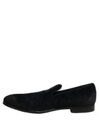 Dolce & Gabbana Black Suede Slip On Slippers Loafers Shoes