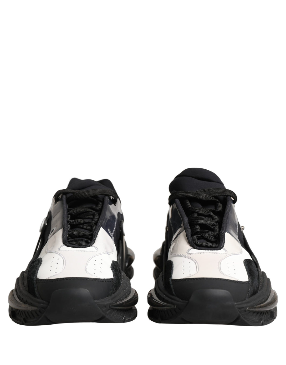Dolce & Gabbana White Black Logo Airmaster Men Sneakers Shoes - Eljoys Fashion 