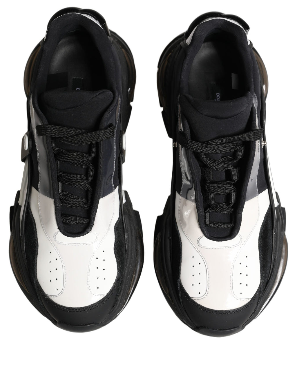 Dolce & Gabbana White Black Logo Airmaster Men Sneakers Shoes - Eljoys Fashion 