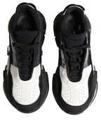Dolce & Gabbana White Black Logo Airmaster Men Sneakers Shoes - Eljoys Fashion 