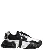 Dolce & Gabbana White Black Logo Airmaster Men Sneakers Shoes - Eljoys Fashion 