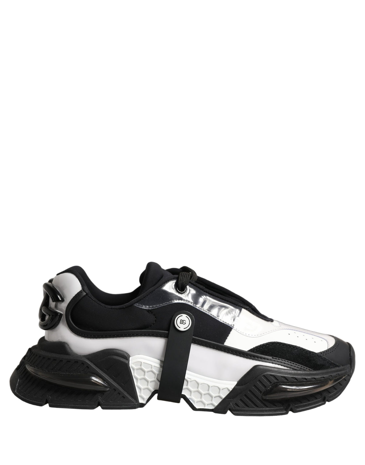 Dolce & Gabbana White Black Logo Airmaster Men Sneakers Shoes - Eljoys Fashion 