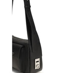 Ferragamo Black Calf Leather Bos Taurus Shoulder Bag - Eljoys Fashion 