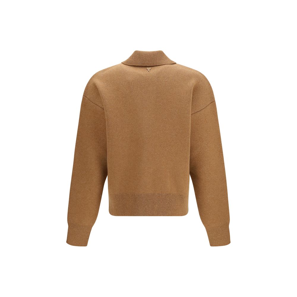 Ami Paris Brown Wool Oves Aries Cardigan - Eljoys Fashion 