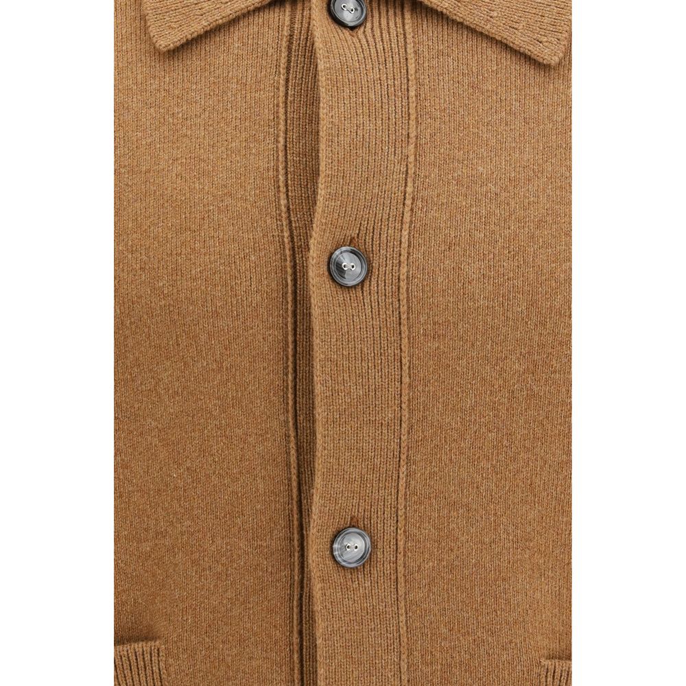 Ami Paris Brown Wool Oves Aries Cardigan - Eljoys Fashion 