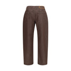 Jacquemus Brown Polyester Straight-Leg Jeans - Eljoys Fashion 