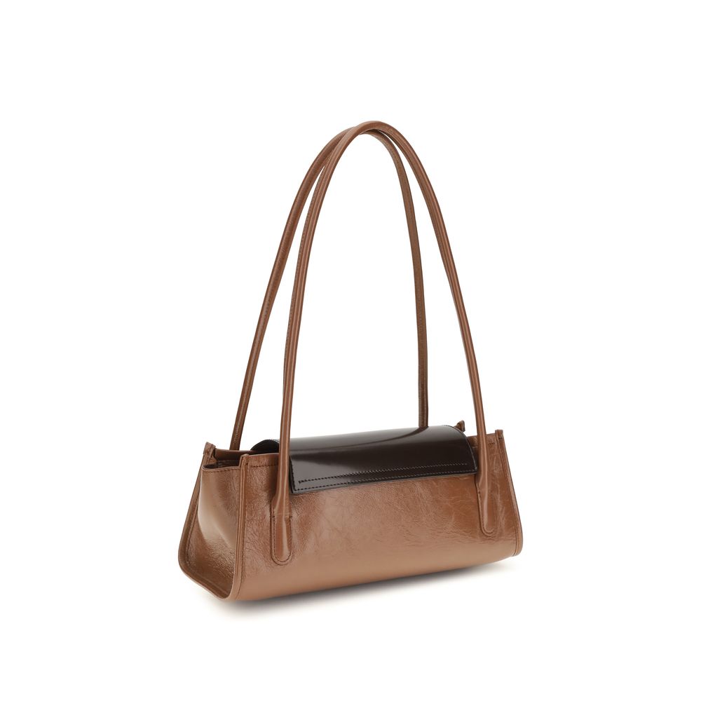 Marni Brown Calf Leather Bos Taurus Shoulder Bag - Eljoys Fashion 