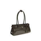 Prada Black Calf Leather Bos Taurus Handbag