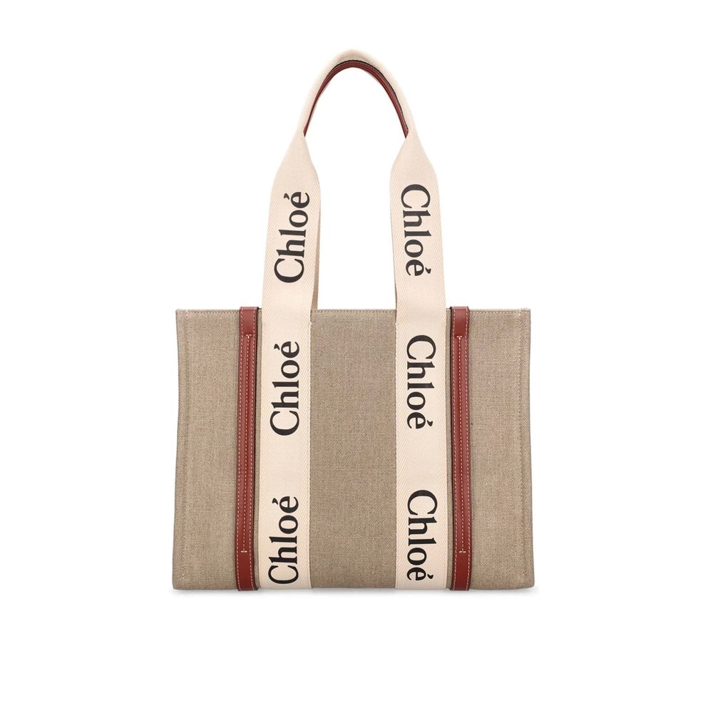 Chloé Beige Linen Tote Bag - Eljoys Fashion 