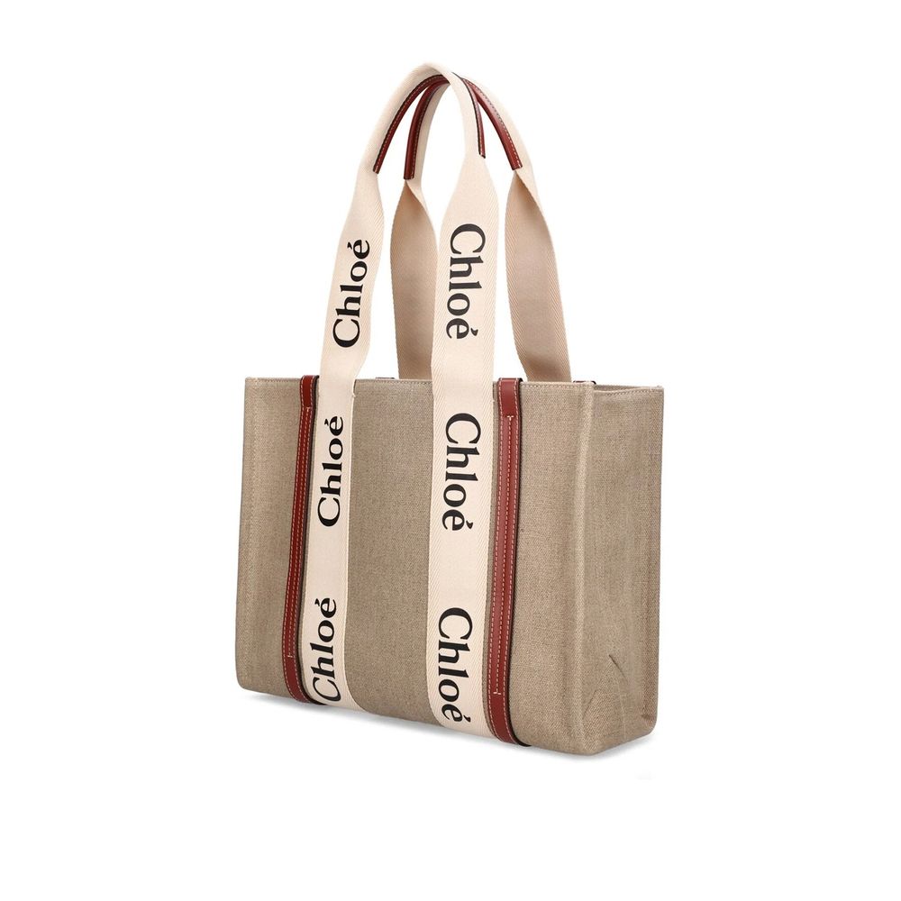 Chloé Beige Linen Tote Bag - Eljoys Fashion 