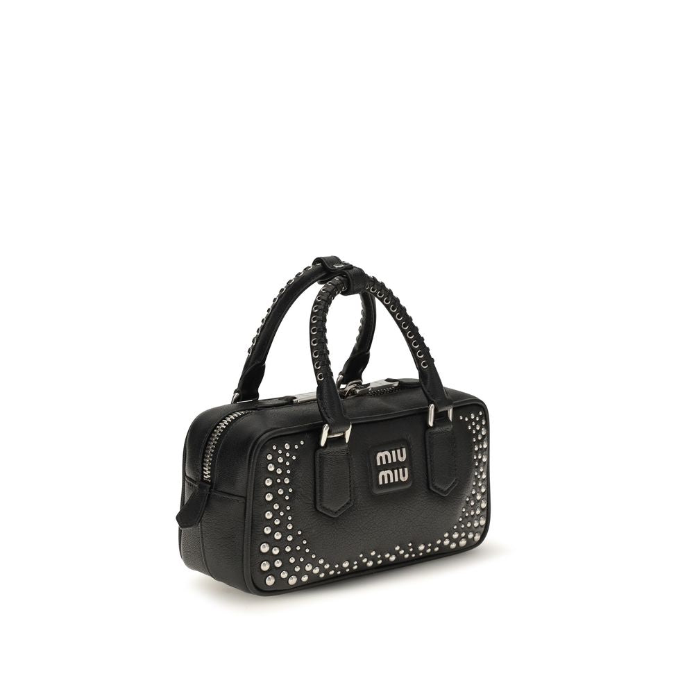 Miu Miu Black Calf Leather Bos Taurus Handbag - Eljoys Fashion 