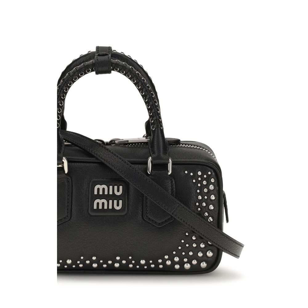 Miu Miu Black Calf Leather Bos Taurus Handbag - Eljoys Fashion 