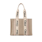 Chloé Beige Linen Tote Bag